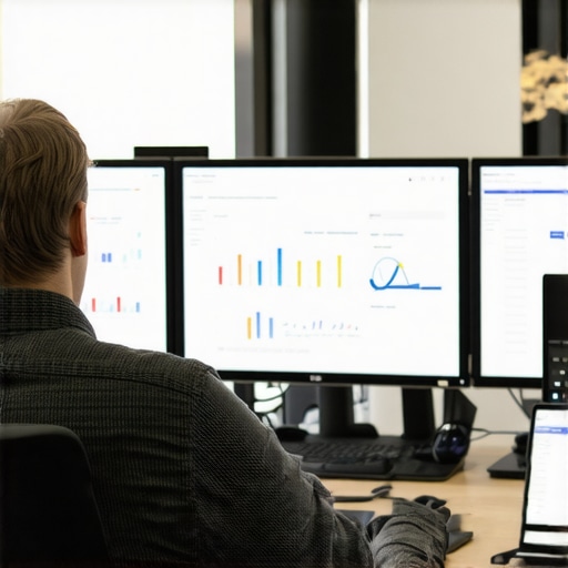 Analyzing Local Search Data in Riverside SEO professional examining analytics on screens for Riverside local SEO