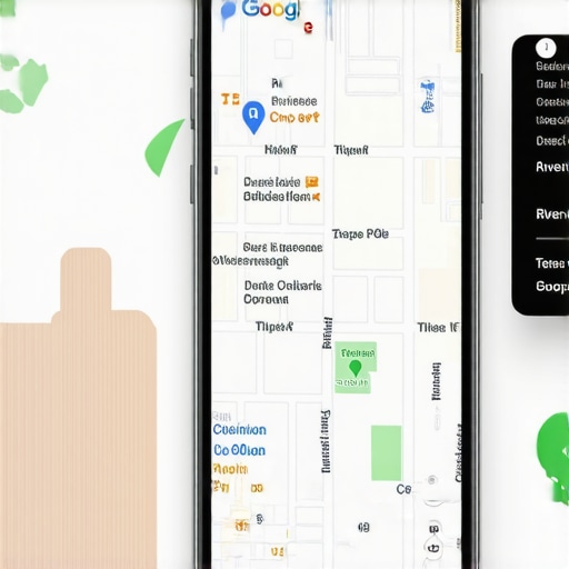 Mobile phone displaying a well-optimized Google Maps listing with reviews and photos.