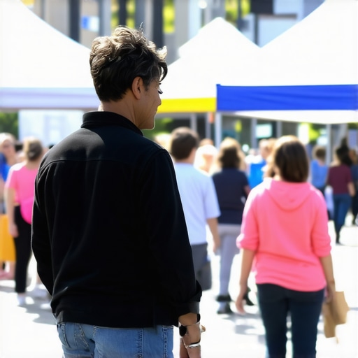 Local Riverside community gathering with vendors and families