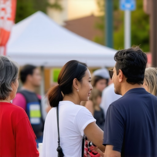 Riverside Community Gathering Local residents and business owners participating in a Riverside neighborhood event.